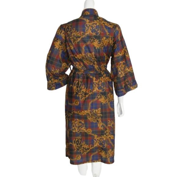 Towncraft Robe, OSFM, Plaid & Lux print, Sash/Belt, VINTAGE, Pockets - Picture 5 of 10
